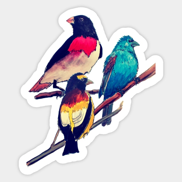 Vintage Grosbeaks Sticker by julyperson